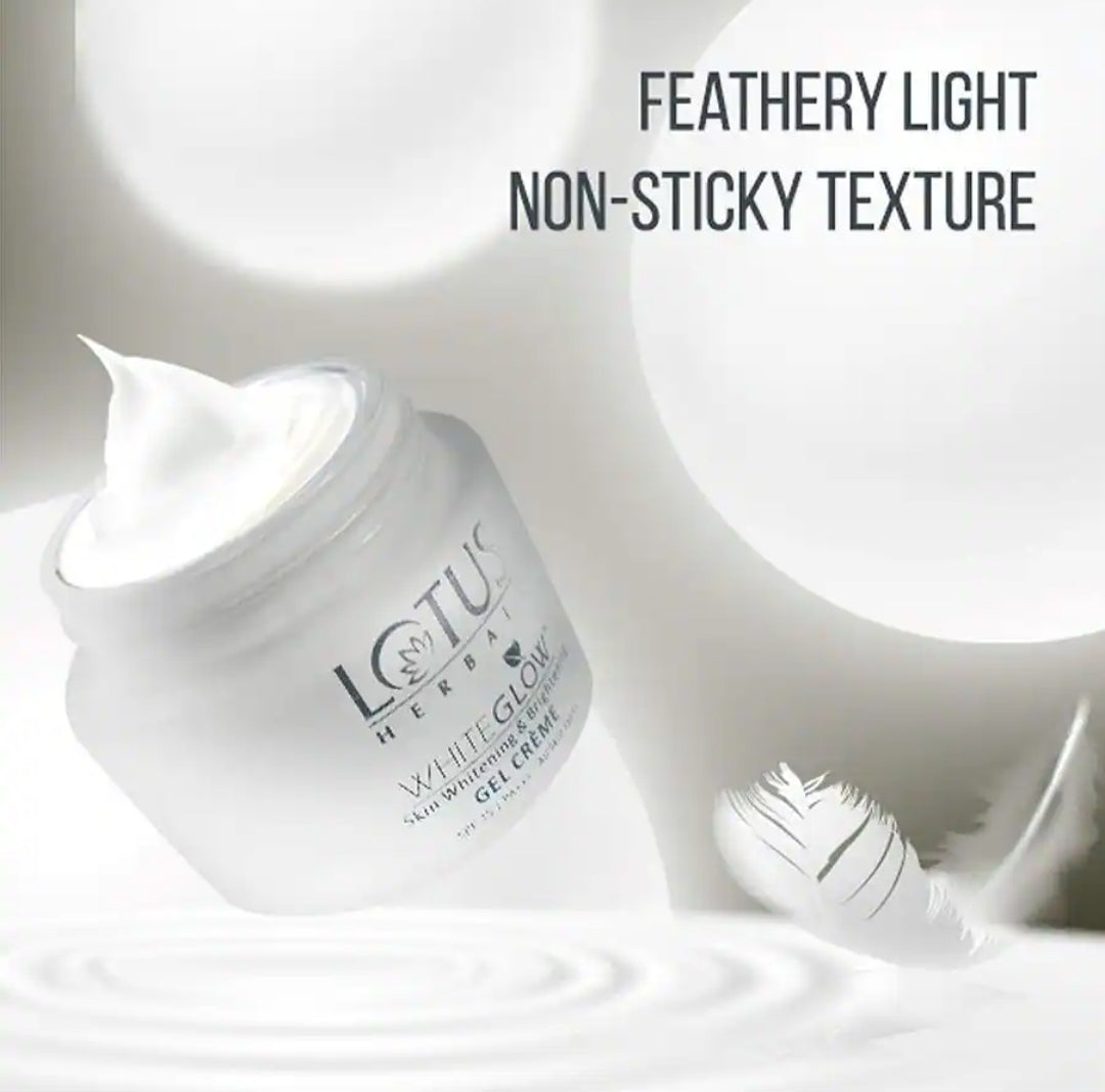 Brightening & Glowing Cream- Lotus Herbals Whiteglow Skin Whitening & Brightening Gel Creme with SPF 25 PA+++ 60gm