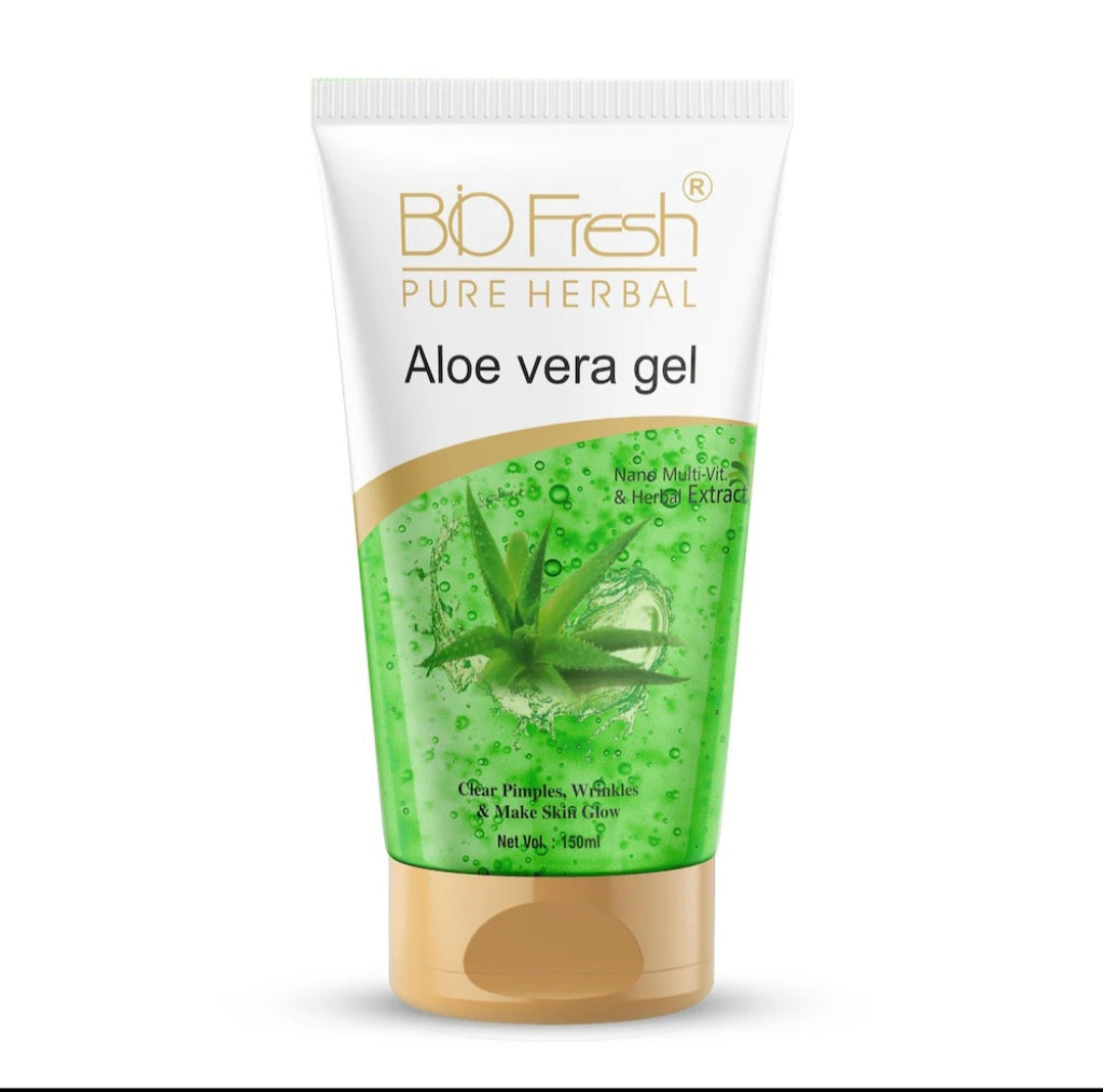 Aloe Vera Gel- BioFresh Pure Herbal's Multipurpose Aloe Vera Gel which Clear Pimples, Wrinkles & Makes the Skin Glow 150ml
