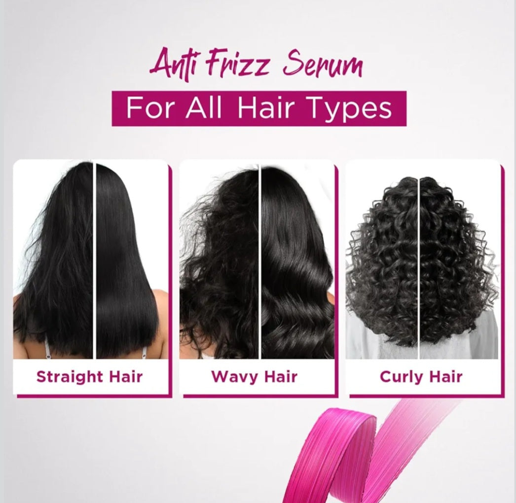 Hair Serum- Livon "Go Frizz Free" Anti-Frizz Hair Serum enriched with Vitamin E & Argan Oil, provides damage protection, and is suitable for all hair types - 100ml