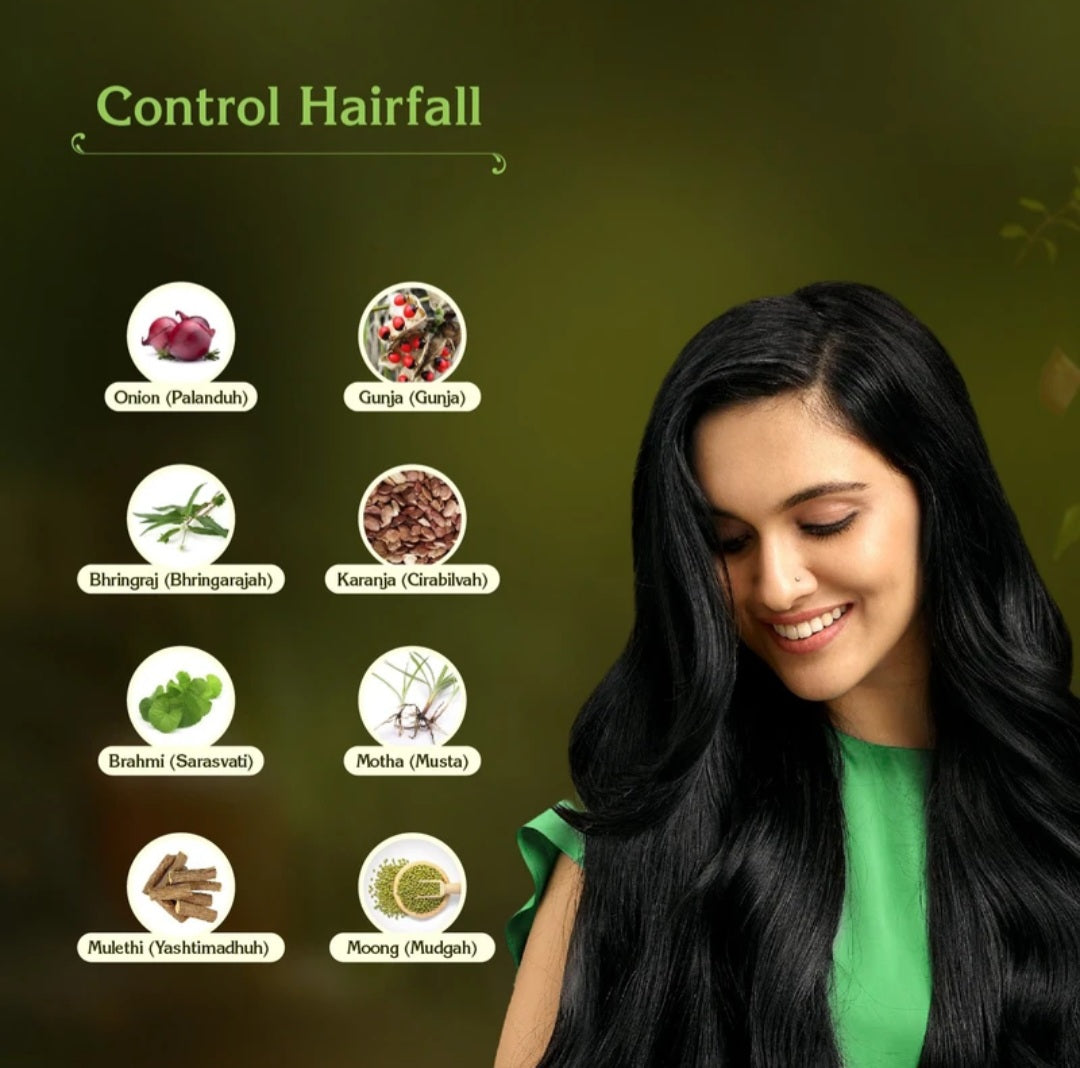 Hair Oil- Chandrika Ayurvedic Hair Oil made with 100% Coconut Oil and 20 Hand-Picked Herbs 190ml