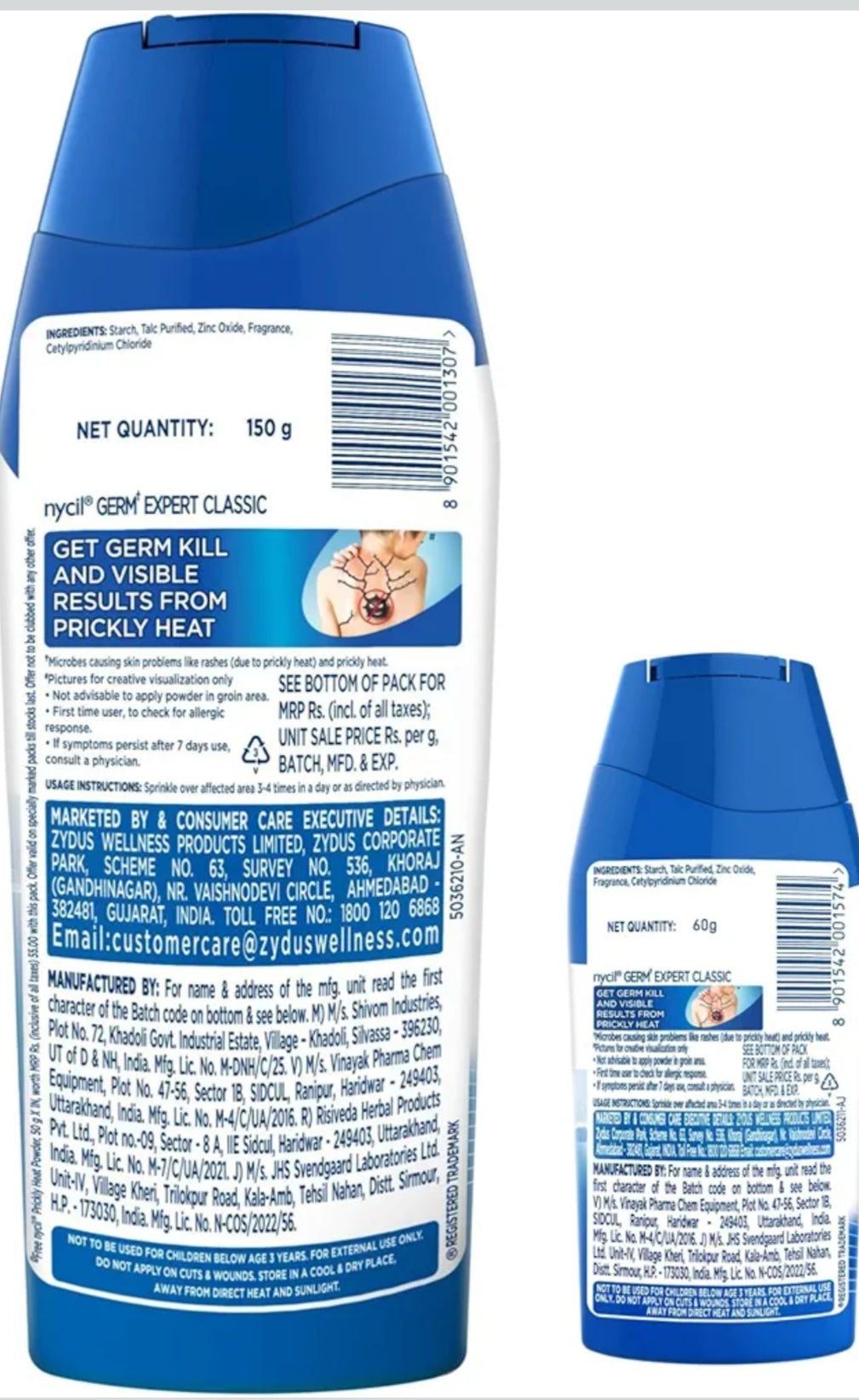 Talcum & Prickly Heat Powder- Nycil Germ Expert Prickly Heat Powder which Absorbs Sweat, Calms Rashes & Soothes Itch 210gm (150gm+60gm Free worth Rs.75/-)