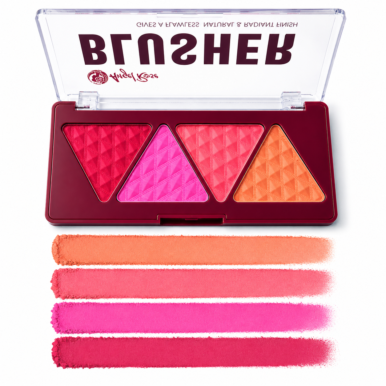 Makeup Blusher- Angel Rose 4-Coloured Blusher, which gives your makeup a Flawless, Natural & Radiant Finish - 5.2gm