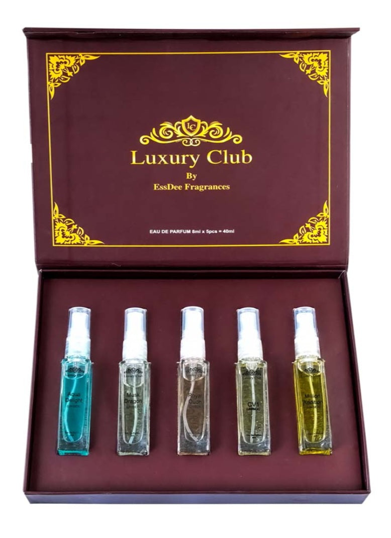 Perfumes & Deodorants- LUXURY CLUB Eau De Parfum Gifts Set of 5 Different Magical Luxury Fragrances 40ml (8ml each)