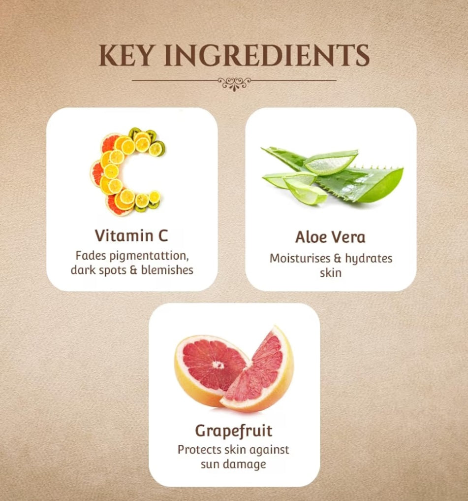 Face Serum- Khadi Essential's 10% Vitamin-C Face Serum enriched with Grapefruit for Toned & Bright Skin - 30ml