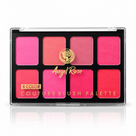 Makeup Blusher- Angel Rose 8-Coloured Couture Blush Palette, which Features a Silky and Creamy Texture which gives your makeup a Flawless, Natural & Radiant Finish - 15gm