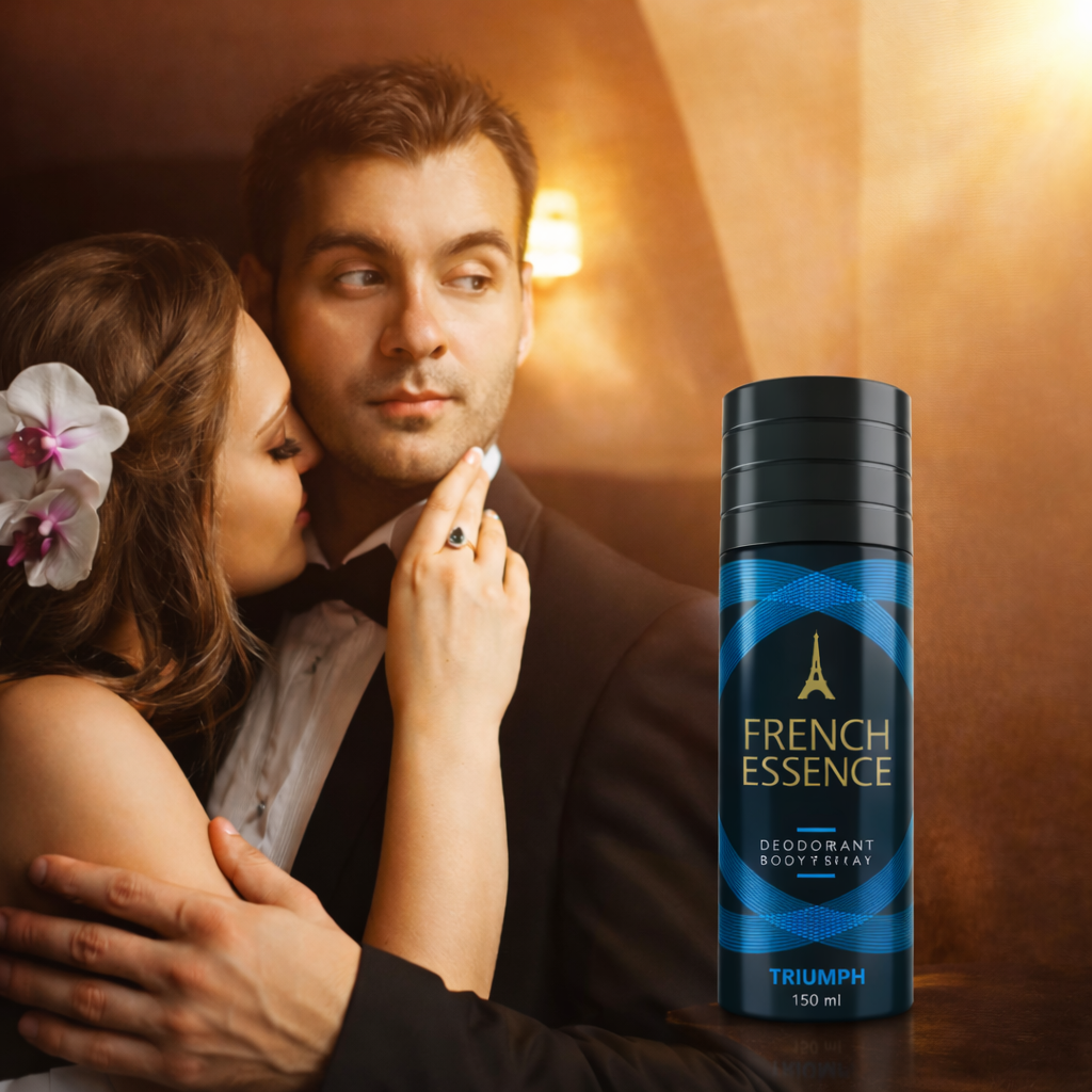 Perfumes & Deodorants- French Essence TRIUMPH Unisex Long-Lasting Deodorant Body Spray with Key Fragrance Notes include Top Notes of Bergamot, Neroli, and Lemon, with Base Notes of Cedarwood and Musk - 150ml