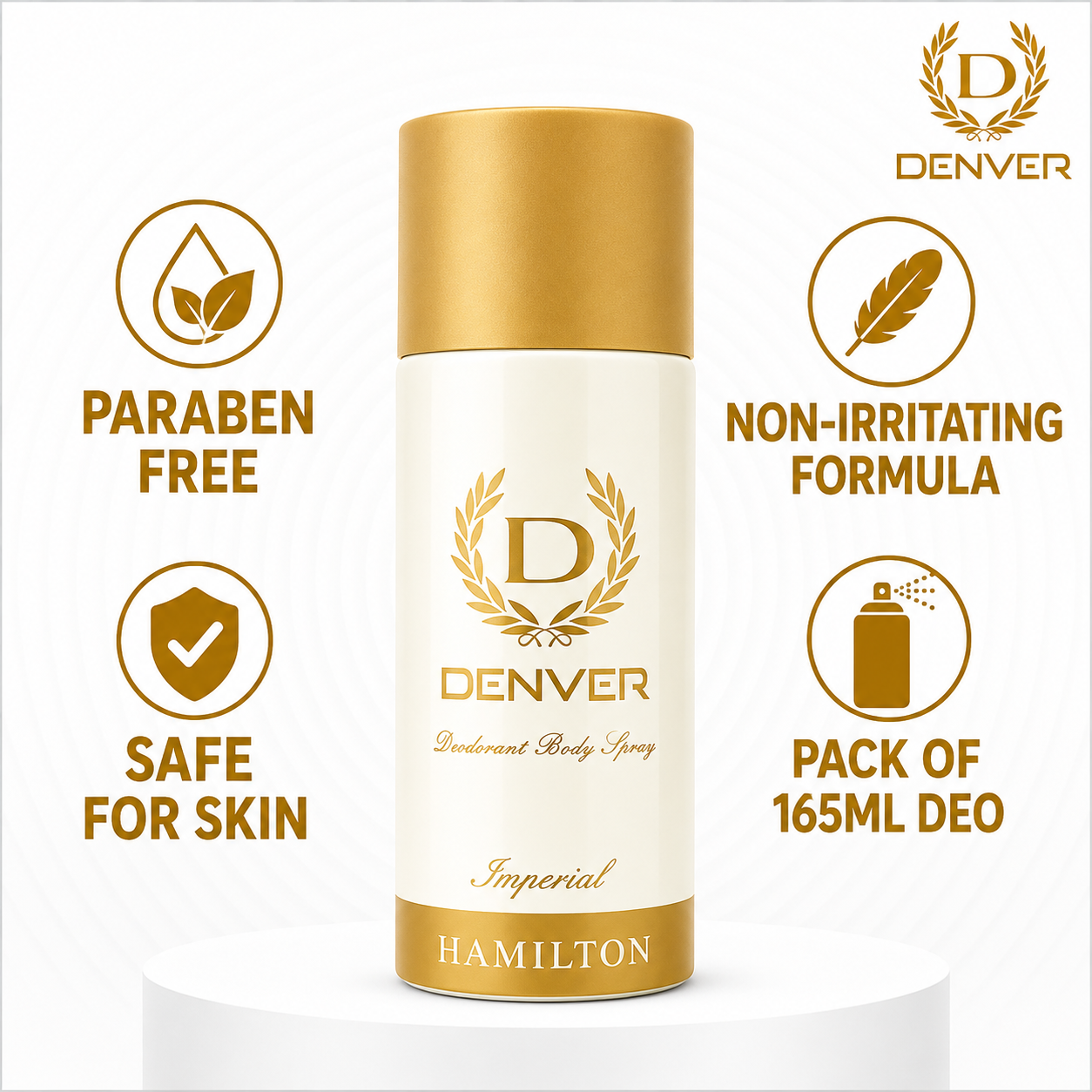 Perfumes & Deodorants- DENVER Hamilton IMPERIAL Long-Lasting Unisex Deodorant Body Spray - 150ml