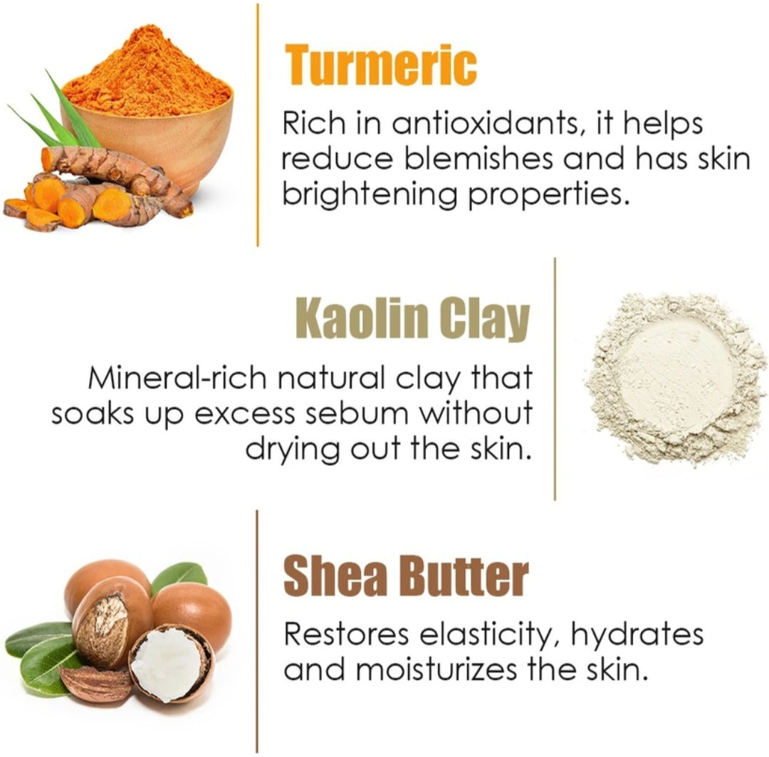 Face Pack & Sleeping Mask- WOW Turmeric Clay Face Mask with Turmeric Extract, Kaolin (White) Clay, Bentonite and Shea Butter which Brightens and Even Outs Complexion 200 ml