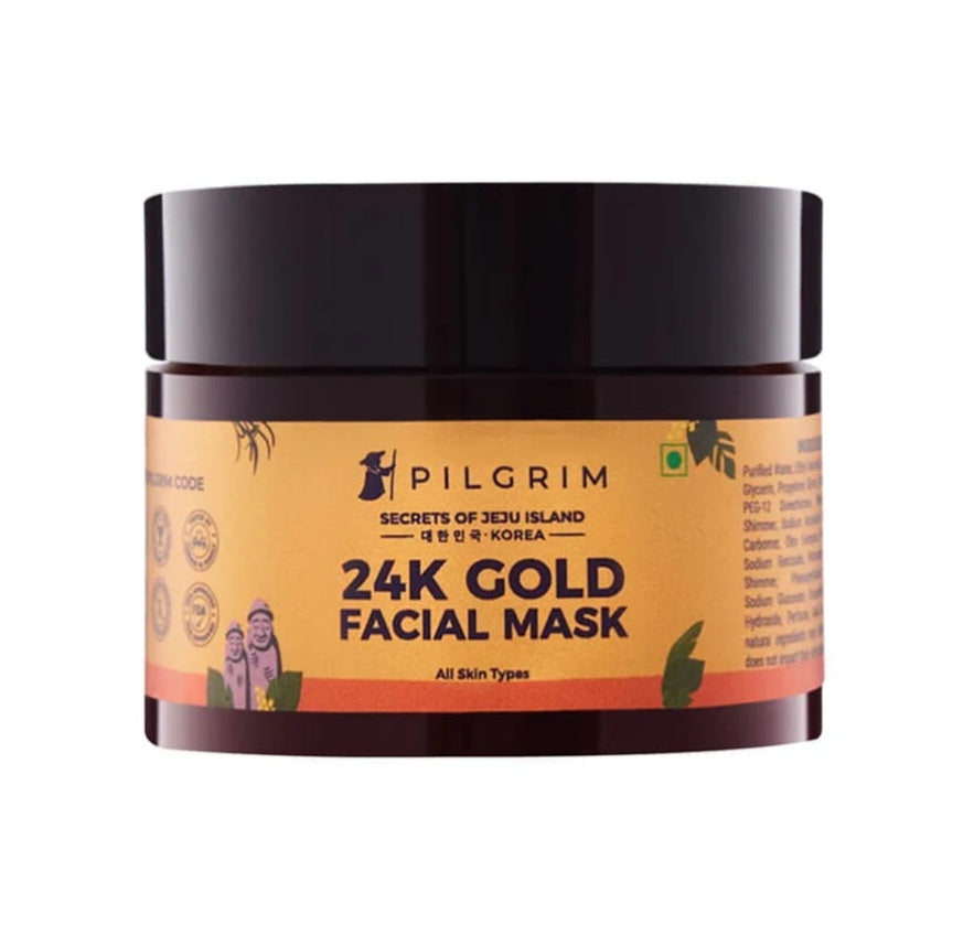 Face Pack and Face Mask- PILGRIM 24K Gold Facial Mask for All Skin Types - 50gm
