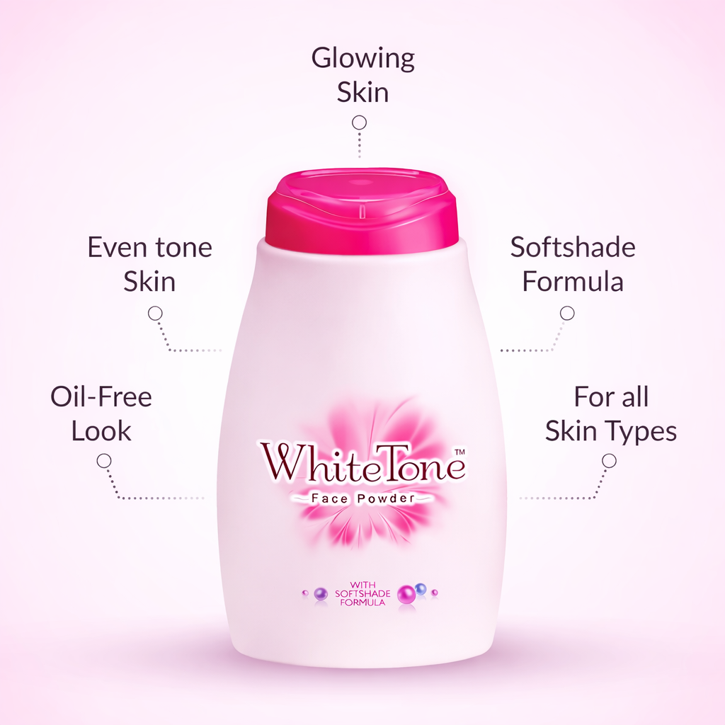 Face & Body Powder- WhiteTone Face Powder with Softshade Formula - 15gm x 3 Units