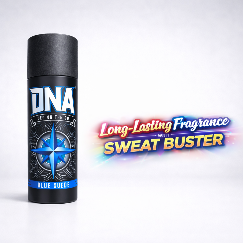Perfumes & Deodorants- DNA's BLU SUEDE Deo On The Go Long-Lasting Fragrance Body Deodorant Spray with Sweat Buster - 150ml