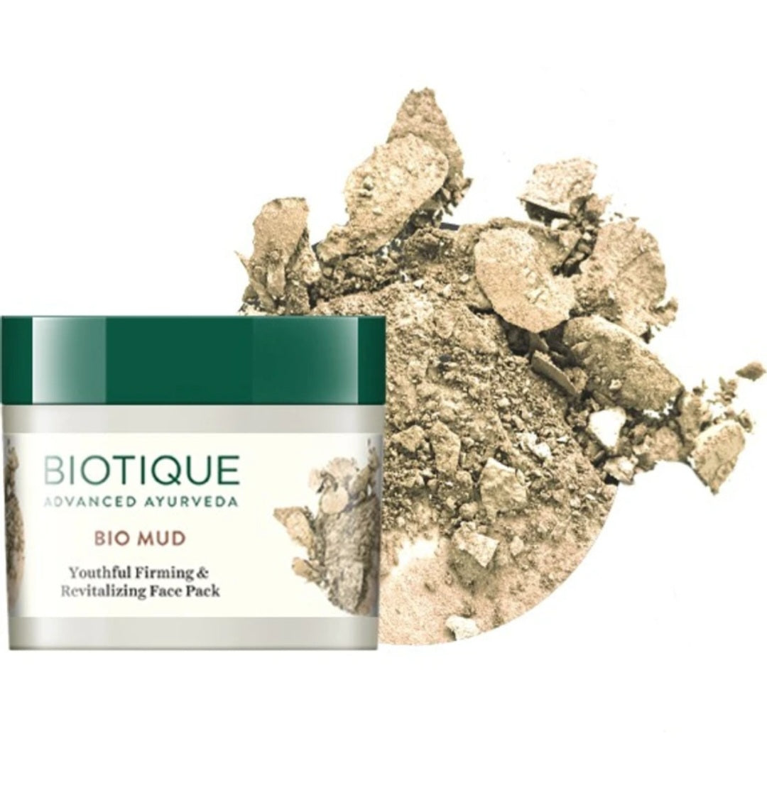 Face Pack and Face Mask- BIOTIQUE Advanced Ayurveda's Bio Mud Face Pack for Youthful Firming & Revitalizing Face - 75gm