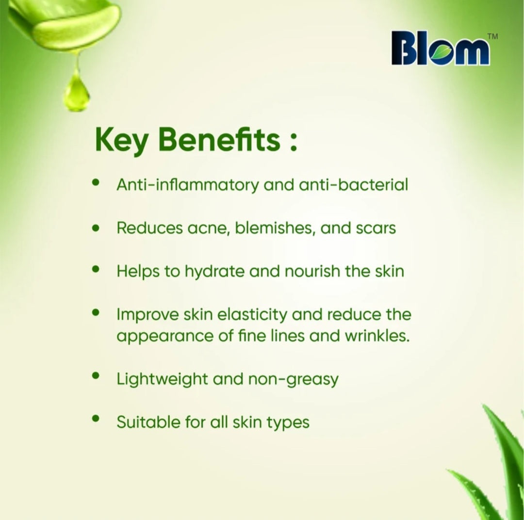 Aloe Vera Gel- Blom Herbal's 100% Pure Ayurvedic Multipurpose Aloe Vera Gel 60ml