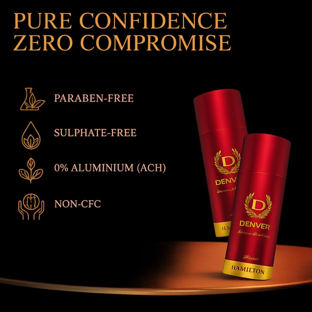 Perfumes & Deodorants- DENVER Hamilton HONOUR  Long-Lasting Deodorant Body Spray for the Real Men, enriched with Fresh Citrus Spicy Notes followed by a Musky Signature with the base of Sandal and Amber - 150ml