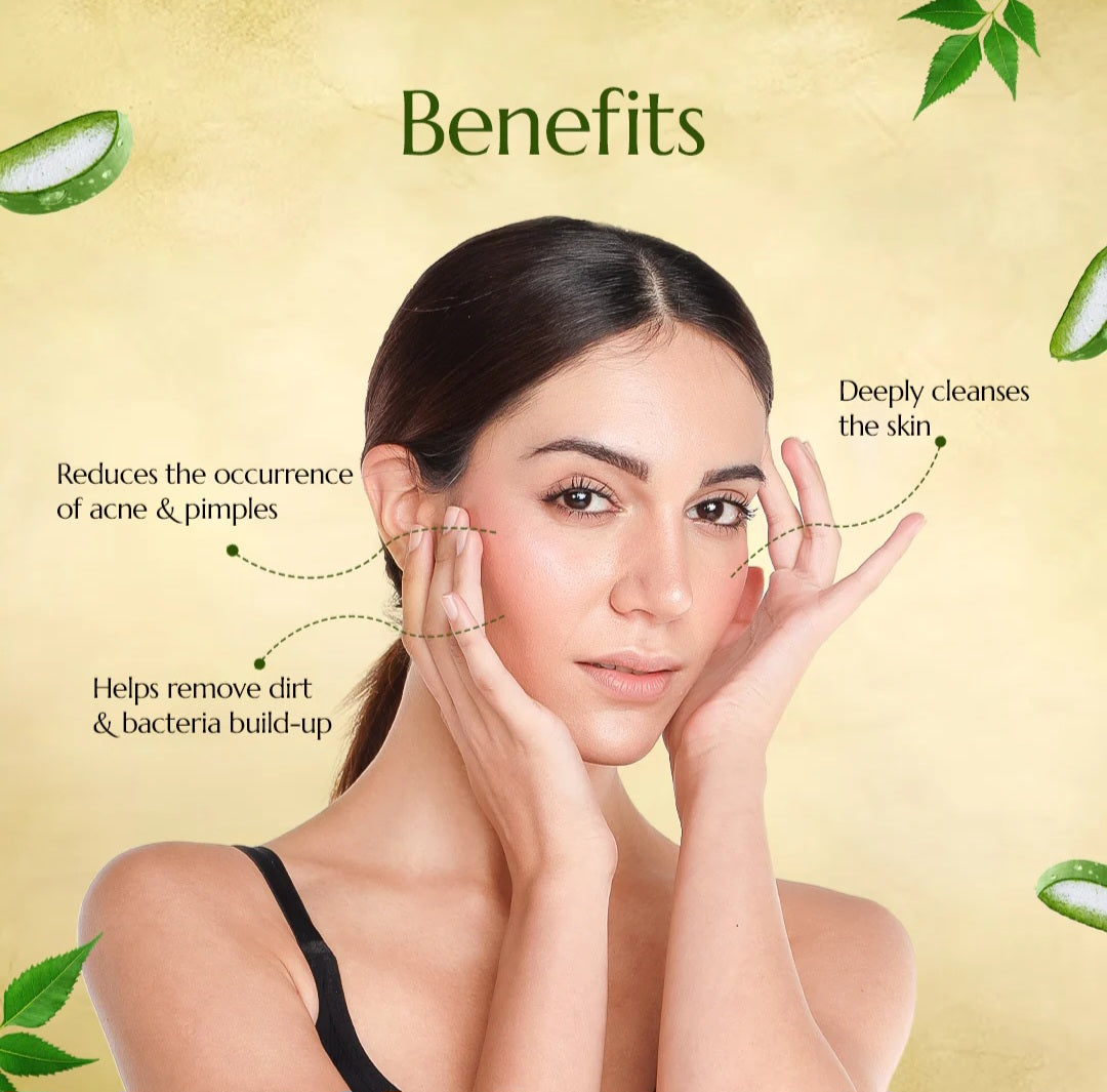 Face Wash- Asta Berry Neem & Aloe Face Wash with Antibacterial & Purifying Properties of Lemon & Basil Extracts 100ml