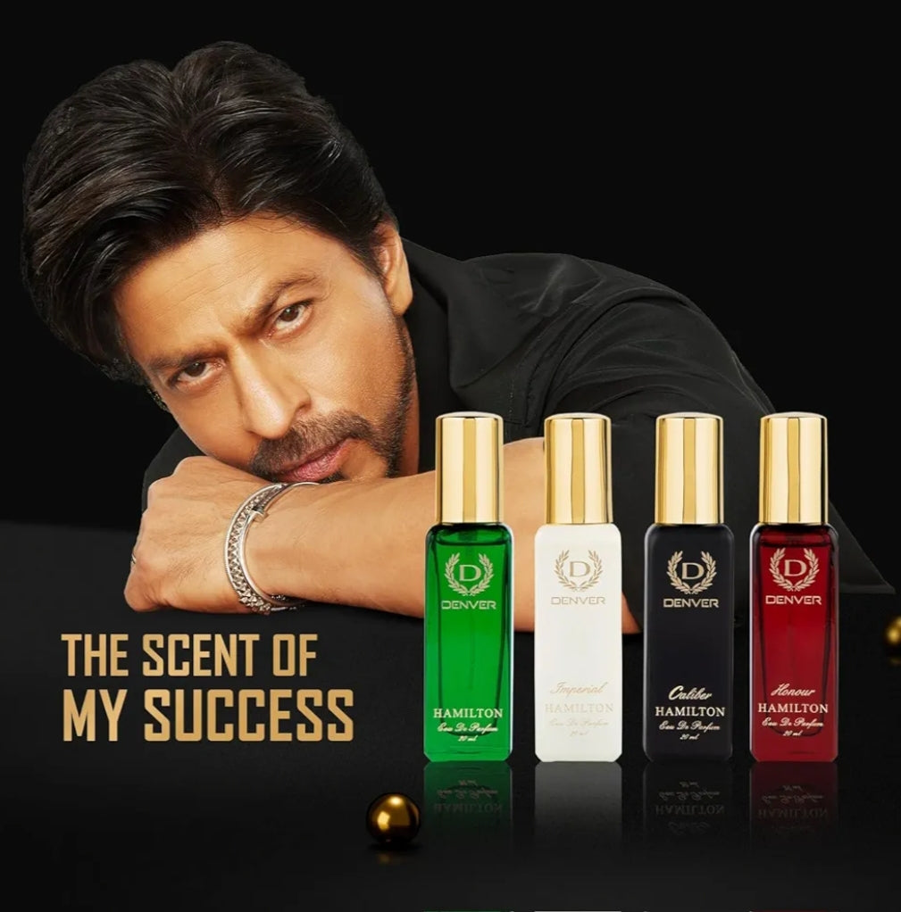 Perfumes & Deodorants- DENVER Exclusive Collection of 4 Magical Long Lasting Perfumes (Hamilton, Imperial, Caliber & Golden Sands) 80ml (20ml each)
