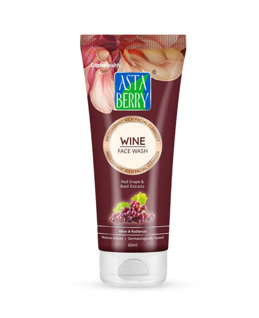 Face Wash- Asta Berry Wine Face Wash with Red Grapes & Basil Extract for Natural Glow & Radiance 100ml