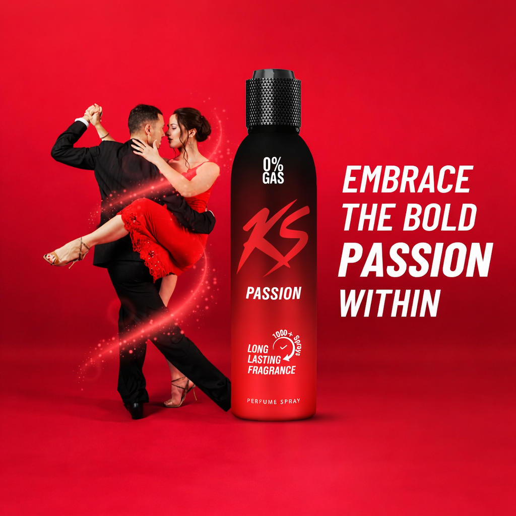 Perfumes & Deodorants- KS PASSION 0% Gas Long-Lasting Fragrance Perfume Body Spray - 150ml
