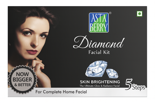 Facial Kit- Asta Berry Skin Brightening 5-Steps (Cleanser +Scrub+Gel+Cream+Mask) Diamond Facial Kit for Ultimate Glow & Radiance Facial - 100ml