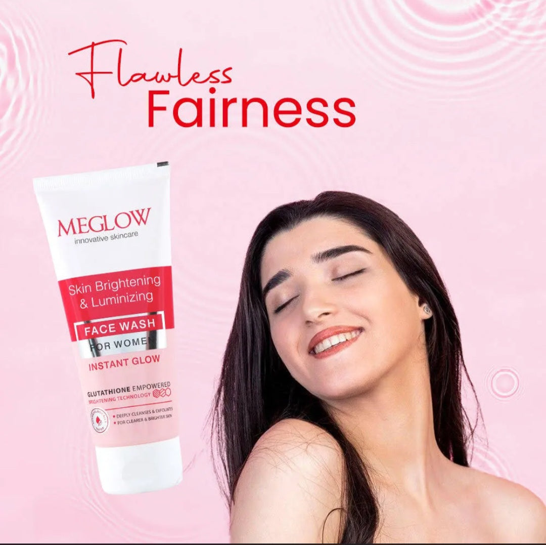 Face Wash- MEGLOW Glutathione Empowered Skin Brightening & Luminizing Face Wash for Women 70ml