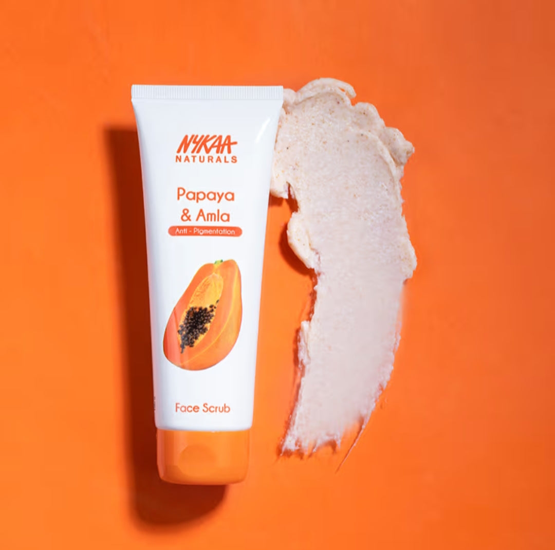 Face Scrub- Nykaa Naturals Papaya & Amla Anti-Pigmentation Face Scrub 100gm