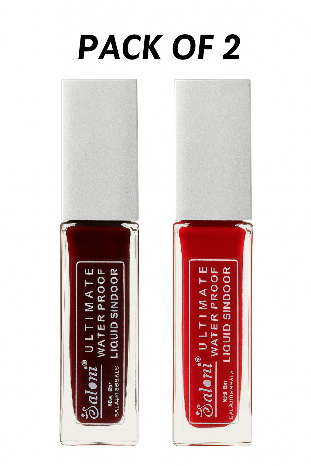 Saloni waterproof liquid sindoor pack of 2 (Red+marron)