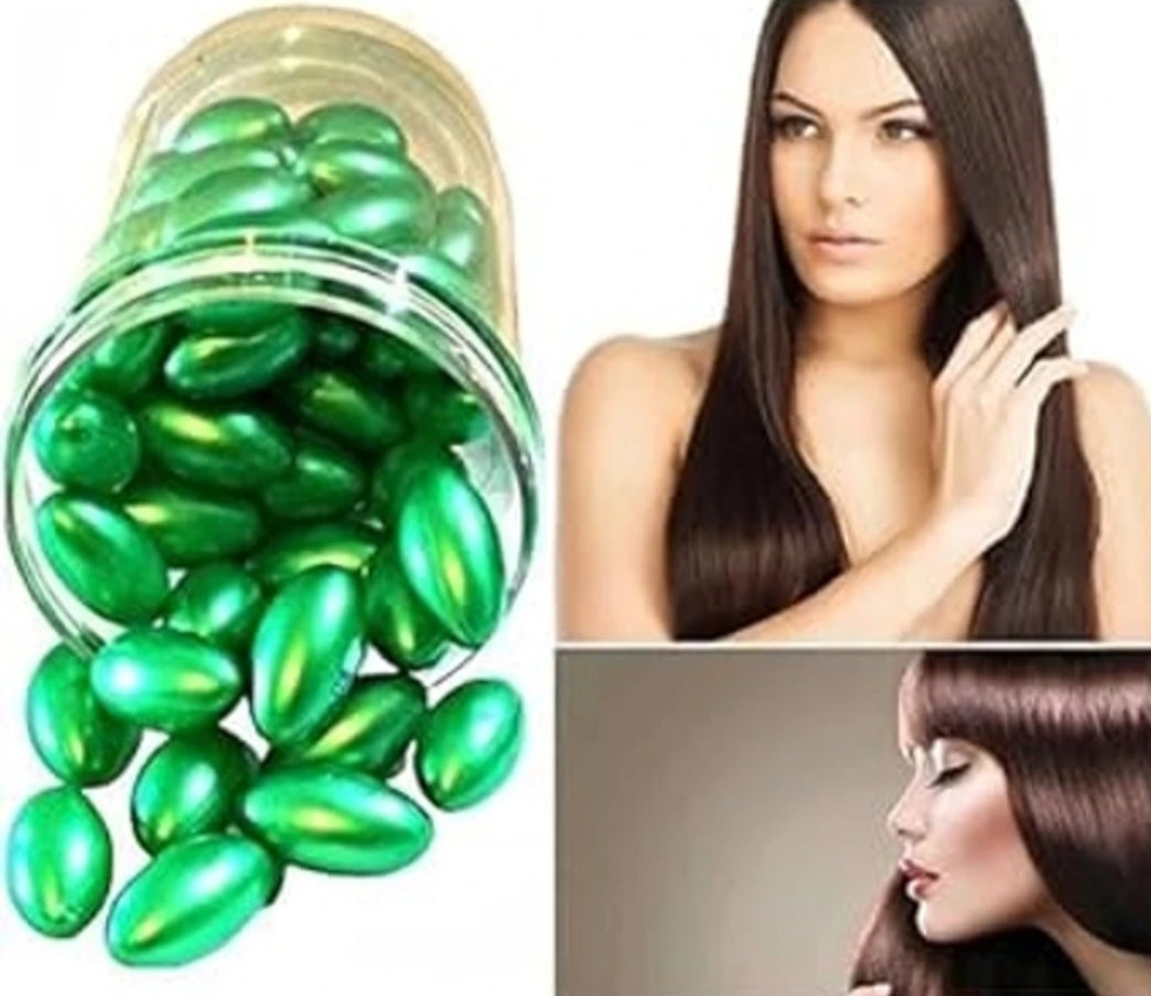 Vitamin-E Capsule- Colorway Hair Soften Essence Anti-Hairfall & Damage Repair Softgel Capsules enriched with Vitamin-E, which helps to Nourish the Scalp and Promots Healthier Hair - 60 Softgel Capsules in a Box