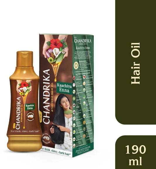 Hair Oil- Chandrika Ayurvedic Hair Oil made with 100% Coconut Oil and 20 Hand-Picked Herbs 190ml