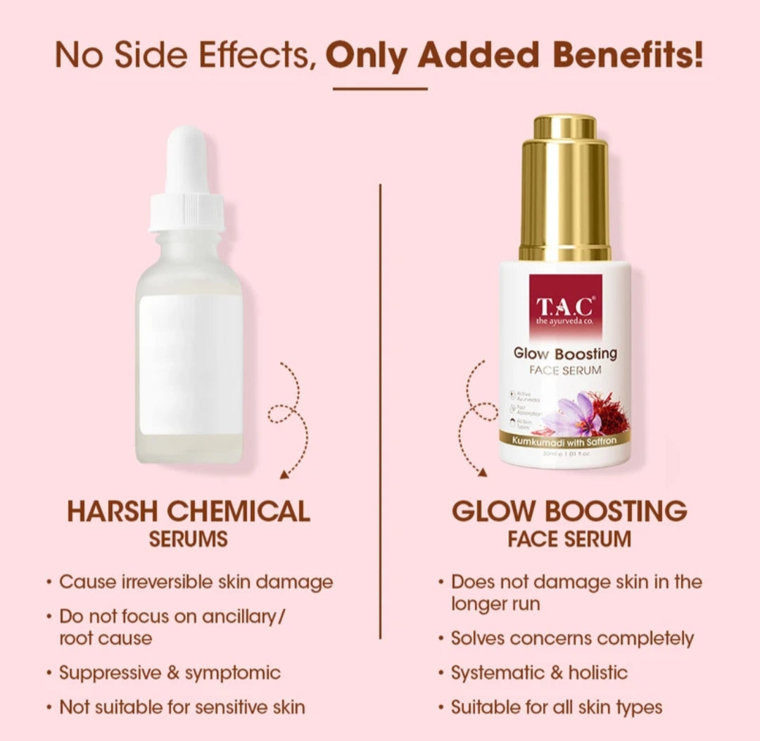 Face Serum- T.A.C Ayurvedic Glow Boosting Face Serum with Kumkumadi & Saffron 30ml