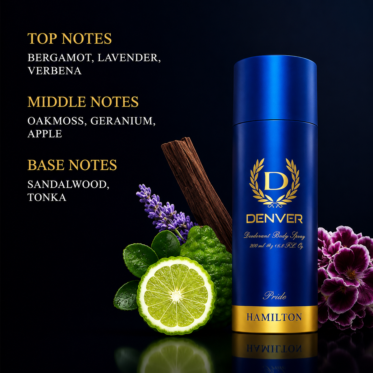 Perfumes & Deodorants- DENVER Hamilton PRIDE Long-Lasting Fragrance Deodorant Body Spray for the Real Men - 150ml