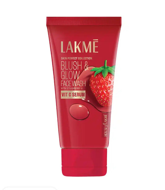 Face Wash- LAKME Blush & Glow Face Wash with Strawberry & Vitamin-C Serum 150gm