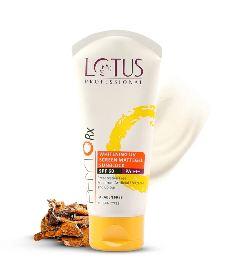 Sunscreen- Lotus Professional PhytoRX Whitening UV Screen Matte Gel Sunblock (SPF 60 PA+++) 75gm