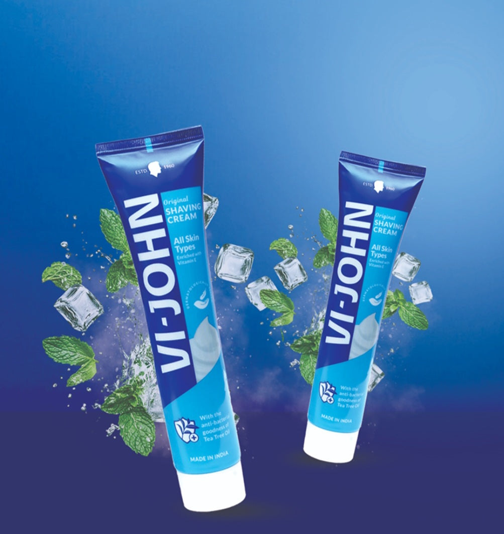 Shaving Cream- Vi-John Original Shaving Cream for all Skin Type 124gm (2 Pieces)
