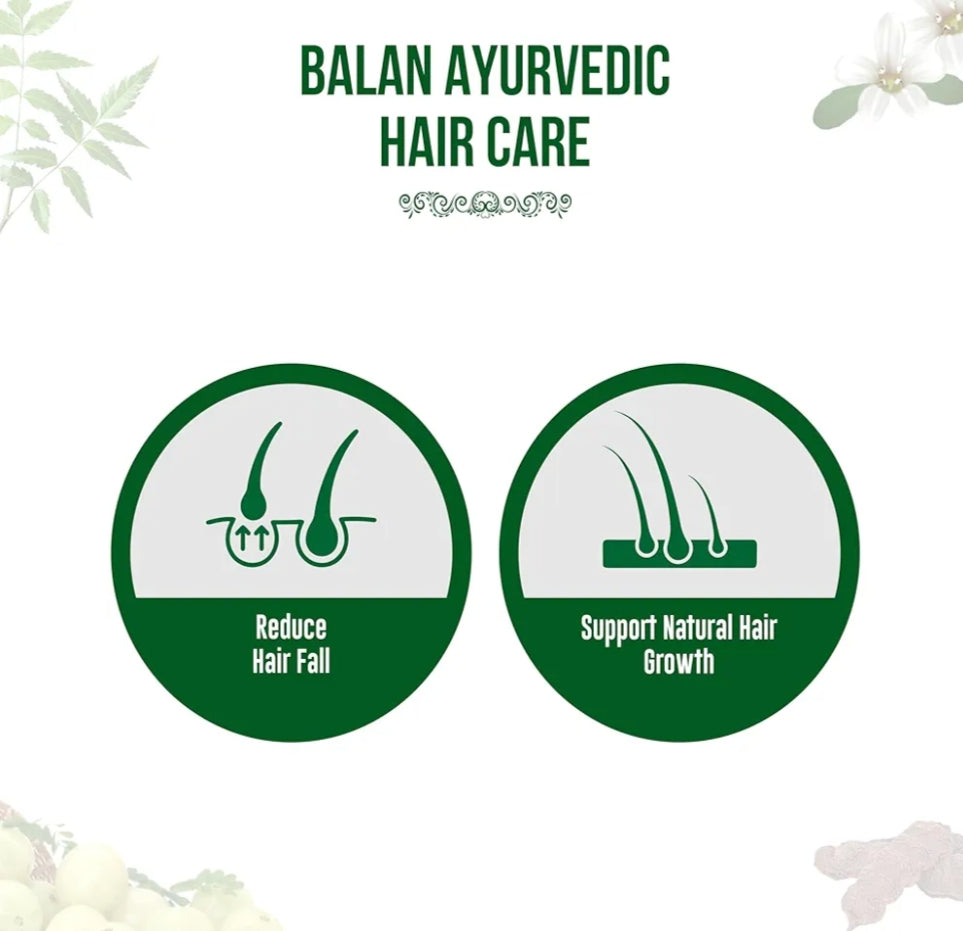 Hair Oil & Shampoo Combo- Balan Ayurvedic Hair Oil 120ml (100 ml + 20ml Free) & Balan Ayurvedic Hair Shampoo 120ml (100 ml + 20ml Free)