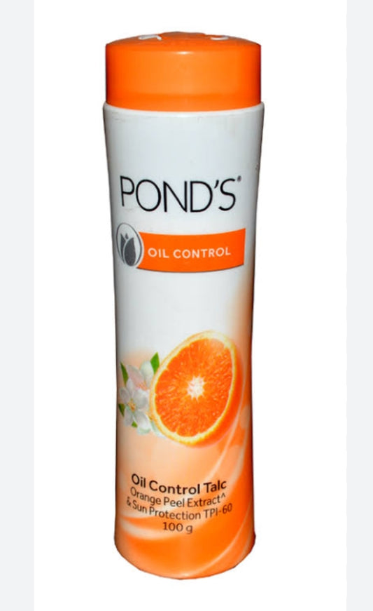 Talcum & Prickly Heat Powder- Pond's Oil Control Talcum Powder with Orange Peel Extract & Sun Protection (TPI-50) 100gm.