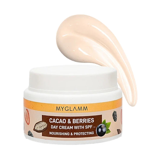 Brightening & Glowing Cream- MyGlamm Cacao & Berries Deeply Moisturizing Day Creme with SPF-25 UVA/UVB which Nourishes and Protects the Skin 50gm
