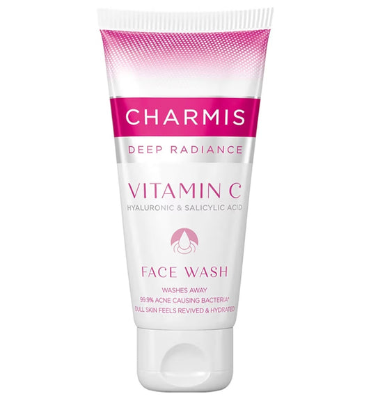 Face Wash- CHARMIS Deep Radiance Vitamin-C Hyaluronic & Salicylic Acid Face Wash which Washes Away 99% Acne Causing Bacteria and makes Dull Skin Revived & Hydrated - 50ml