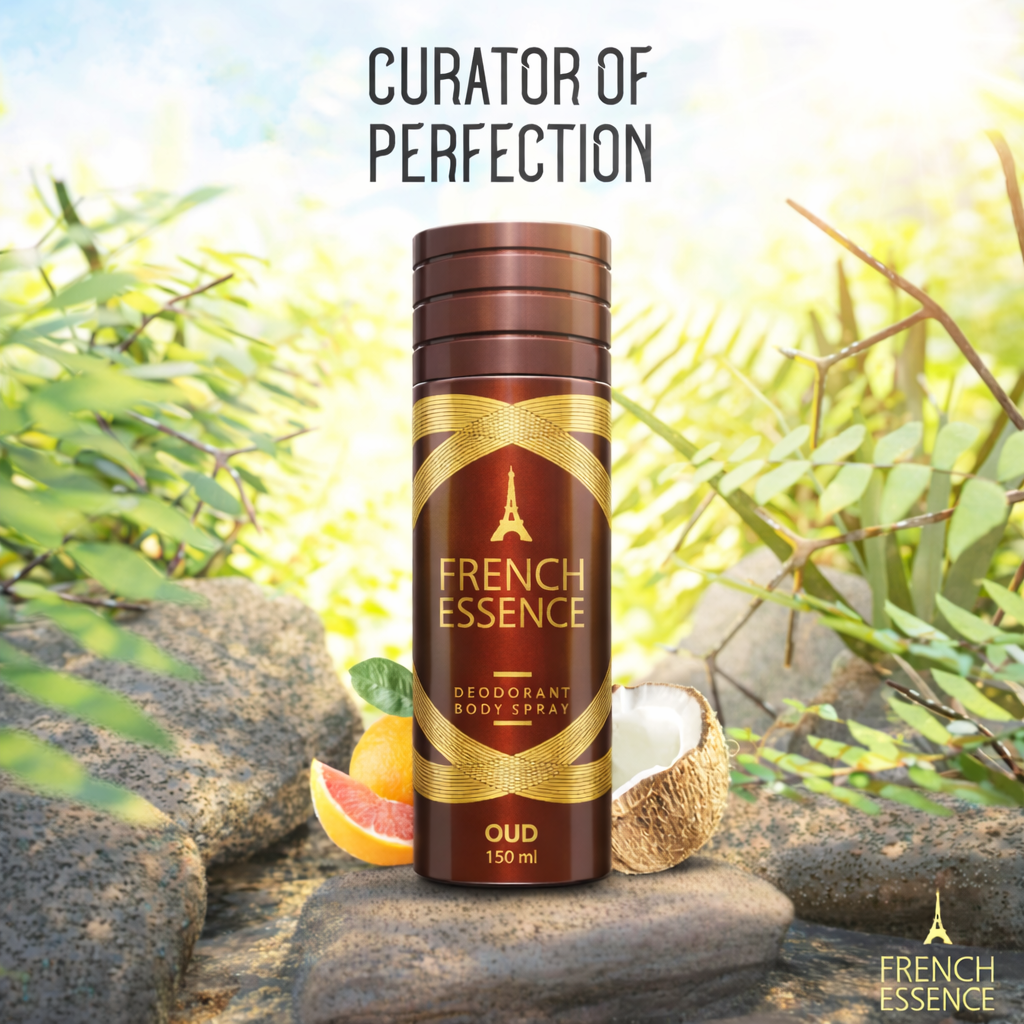 Perfumes & Deodorants- French Essence OUD Unisex Long-Lasting Deodorant Body Spray with Top Notes of Citrus, Mid Notes of Coconut, and Base Notes of Oud - 150ml