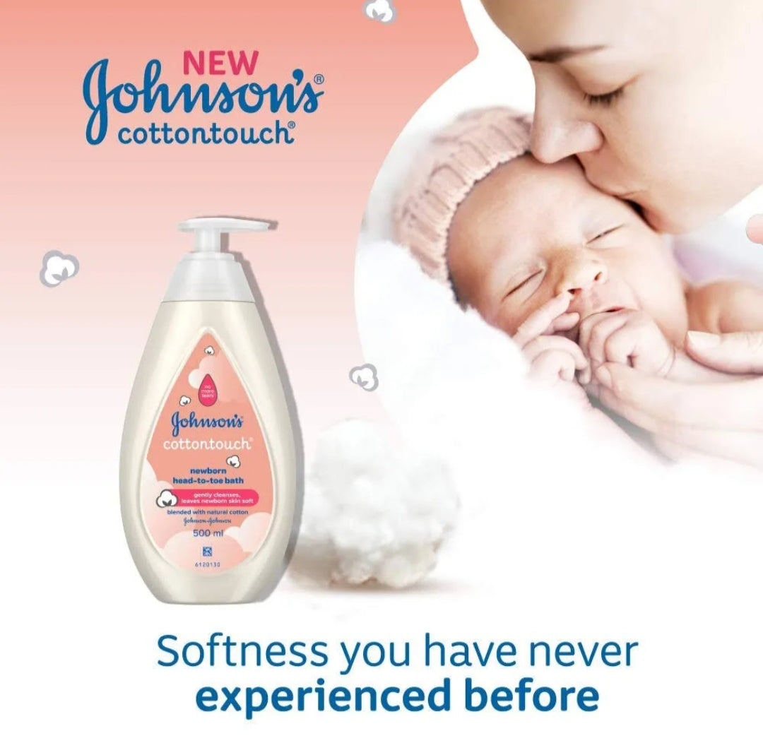 Baby Care Products- Johnson's Cottontouch Newborn Baby's Head-to-Toe Bath which Gently Cleanses and Keeps Newborn Baby's Skin Soft - 100ml