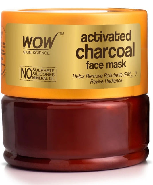 Face Pack & Sleeping Mask- WOW Activated Charcoal Face Mask with Licorice Extract and Alteromonas Ferment Extract which Removes Pollutants and Revive Radiance 200ml