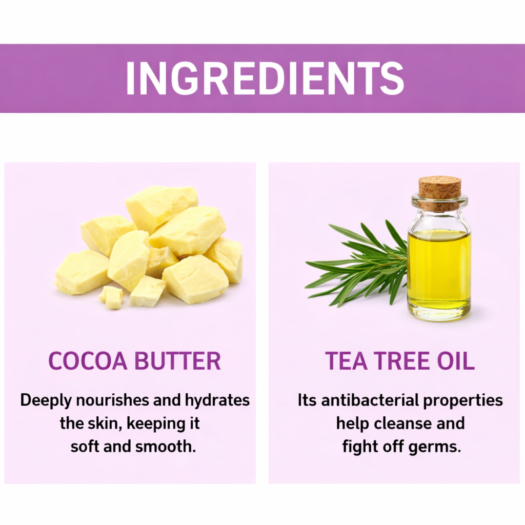 Bathing Soap- MyGlamm's Wipeout Germ Killing Soap with the Goodness of Cocoa Butter & Tea Tree Oil which Sanitizes, Cleans & Moisturizes Skin - 75gm