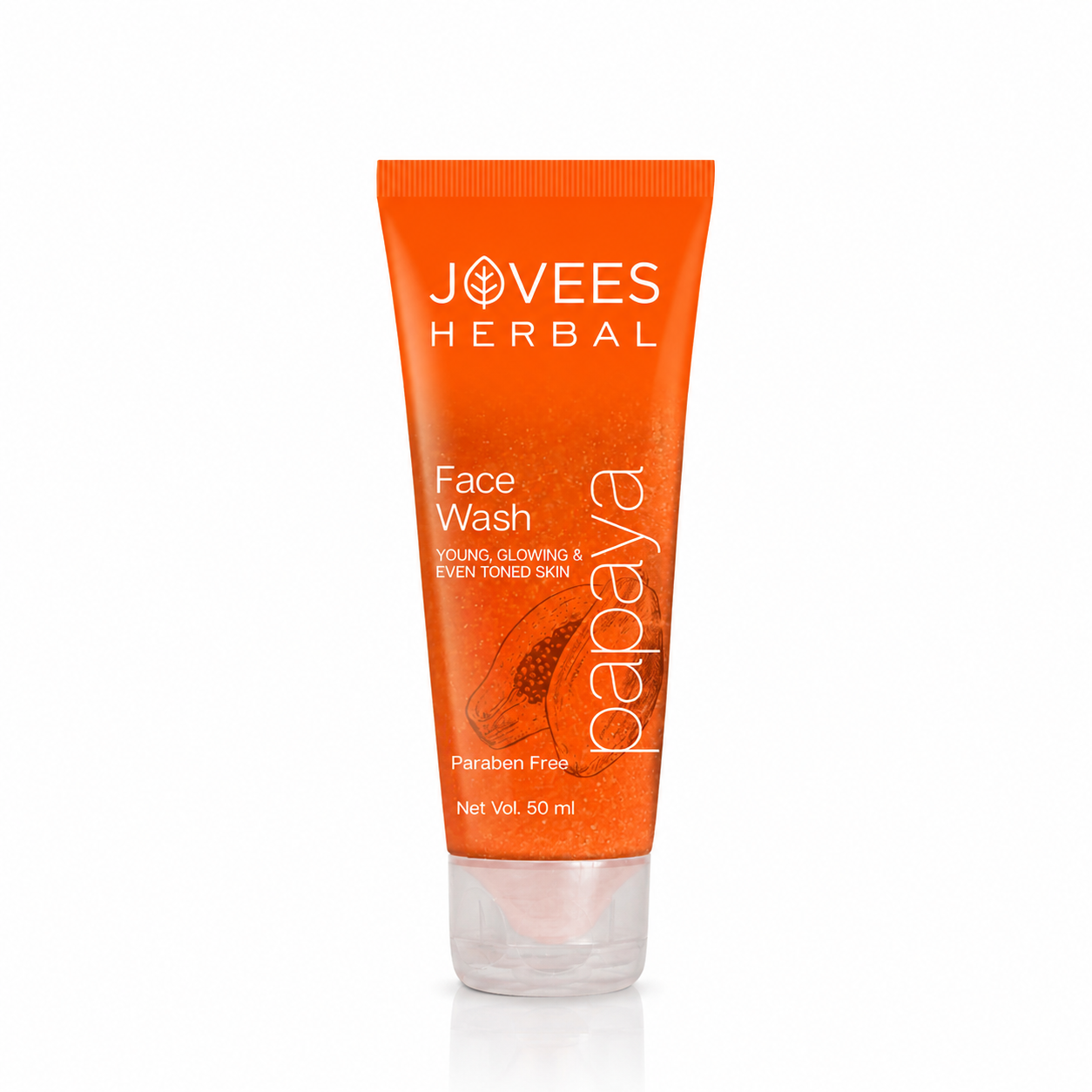 Face Wash- JOVEES Herbal's Paraben Free PAPAYA Face Wash for Young, Glowing and Even Toned Skin - 50ml