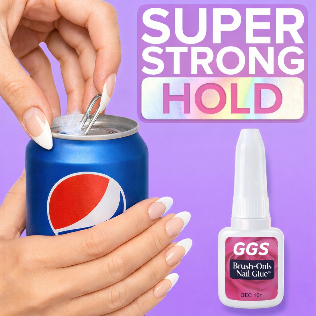 Makeup Nail Glue- GGS Strong Hold Nail Glue with Built-In Brush