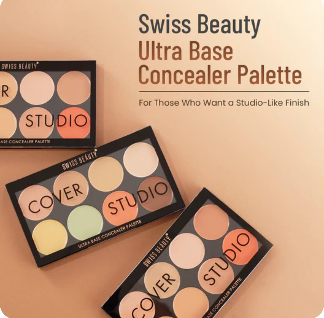 Makeup Concealer- Swiss Beauty Cover Studio Ultra Base Concealer Palette for Fresh, Natural and Breathing Skin