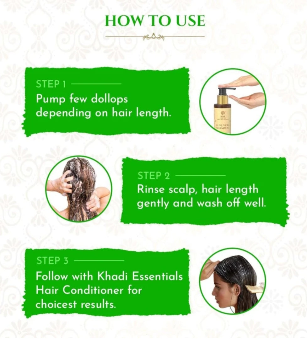 Shampoo and Conditioner- Khadi Natural's Aloe Vera Shampoo with Neem & Tee Tree for Dandruff Control 200ml