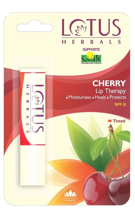 Lip Balm- LOTUS HERBAL'S Cherry Lip Therapy Tinted Lip Balm with SPF-15 4gm