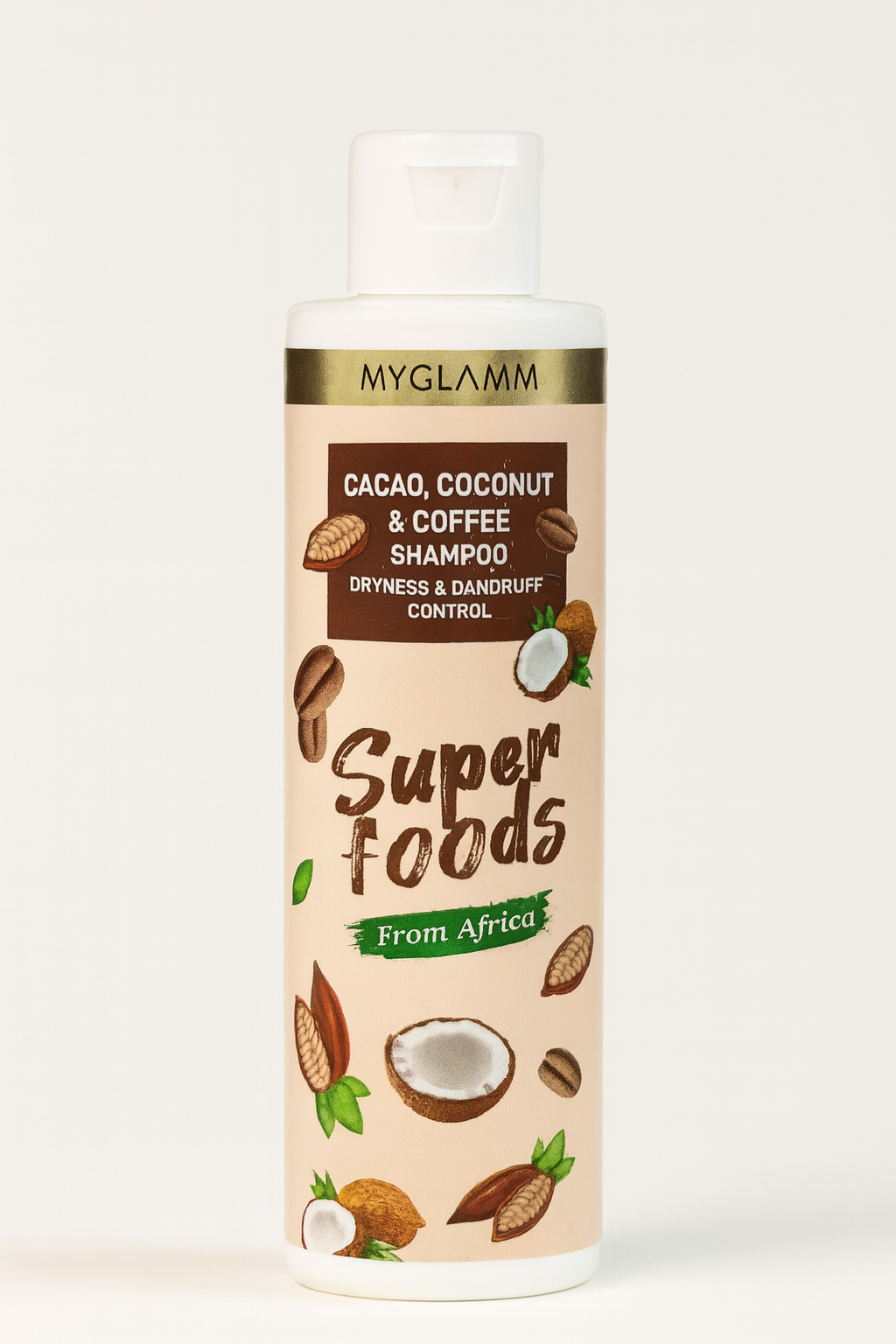 Hair Shampoo- MyGlamm Superfoods Cacao, Coconut & Coffee Shampoo which Helps Treat Dryness & Dandruff, Moisturizes the Scalp and Promotes Hair Growth - 200ml