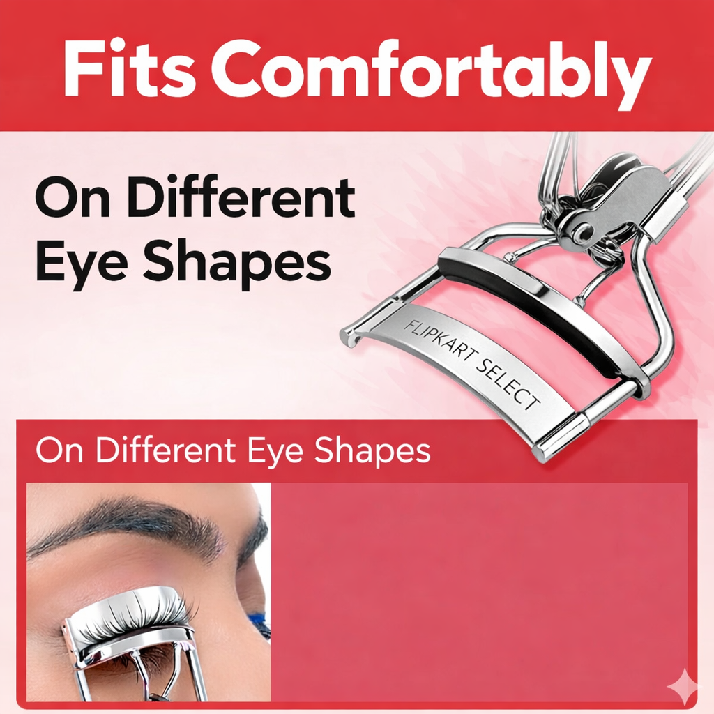 Makeup Eyelash Curler- GGS Wide-Angle Eyelash Curler is designed to curl eyelashes, featuring a stainless steel body and comfortable handles - 1 Piece