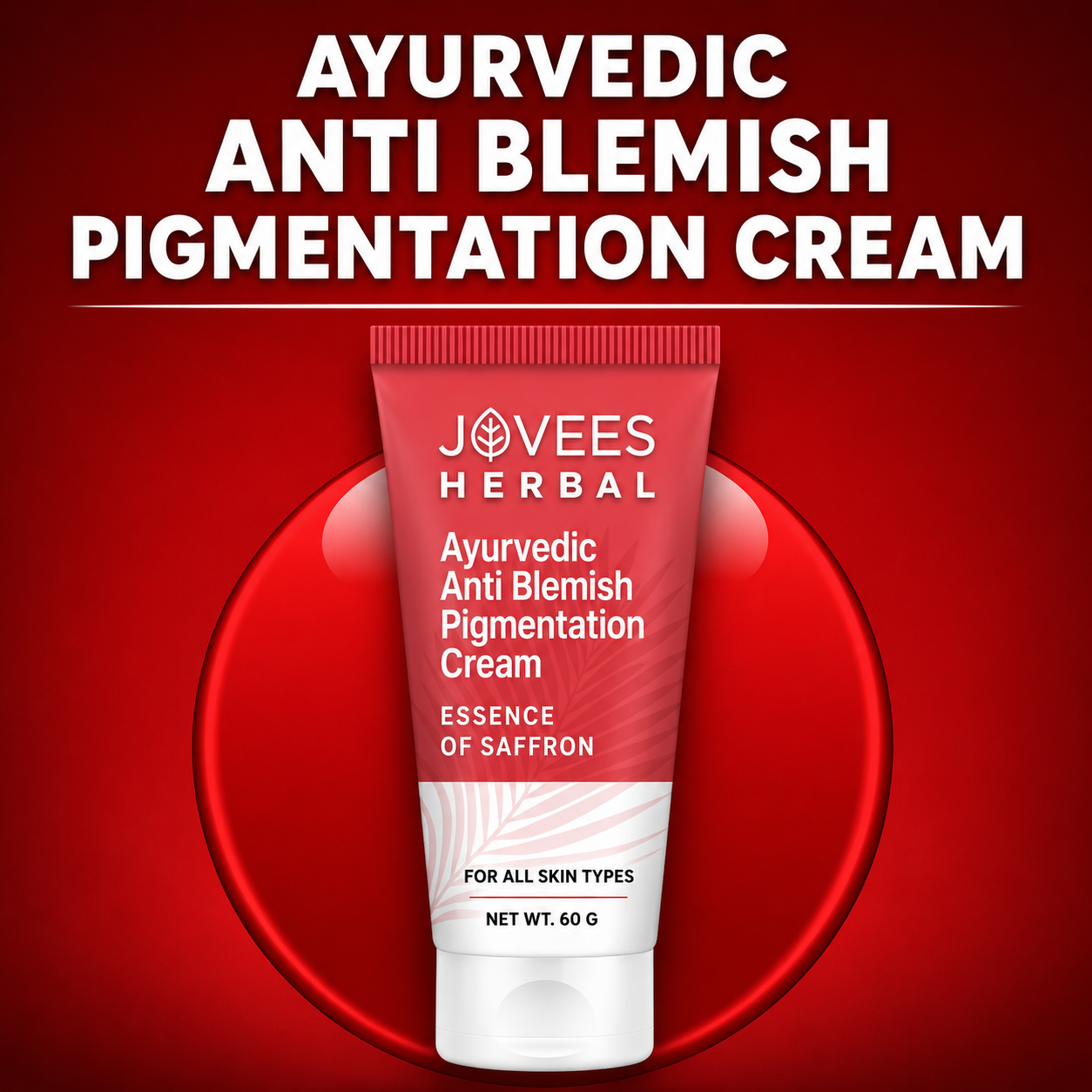 Face Treatment Cream- JOVEES Herbal's Ayurvedic Anti-Blemish Pigmentation Cream enriched with Saffron which Reduces Pigmentation and is suitable for All Skin Types - 60gm