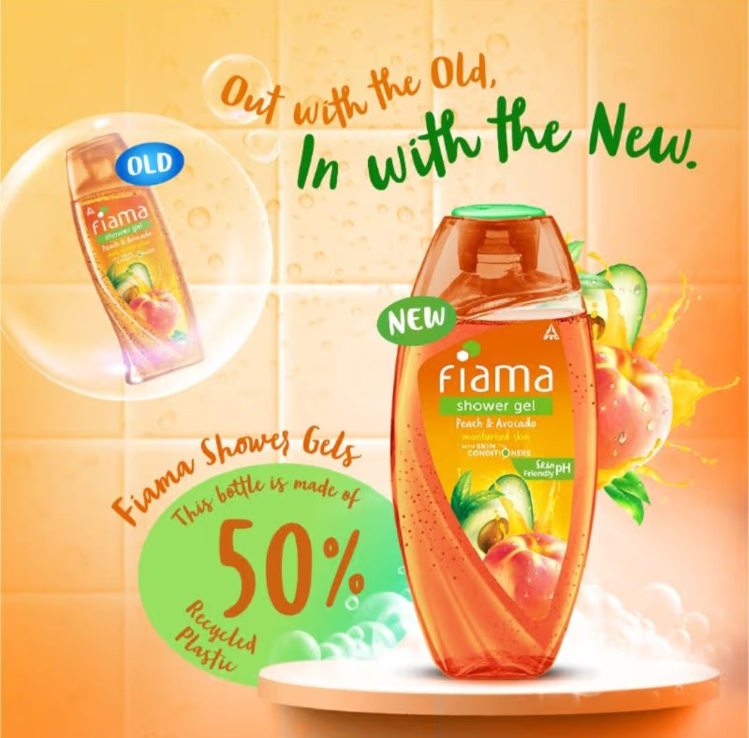 Body Wash & Shower Gel- Fiama Skin PH Friendly Shower Gel with Peach & Avocado which Moisturizes Skin 250ml